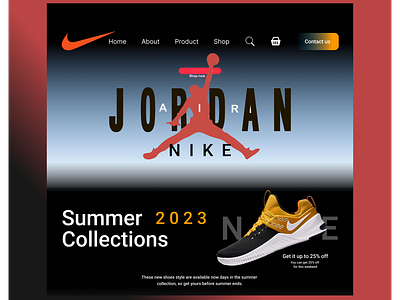 Nike Shoes store design graphic design ui ux websi