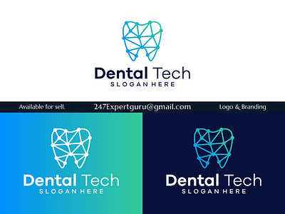 Dental tech logo design template with geometric line abstract 3d animation branding graphic design logo motion graphics vector logo design