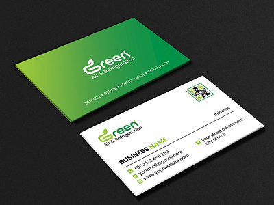 Green Air & Refrigeration. branding business card graphic design