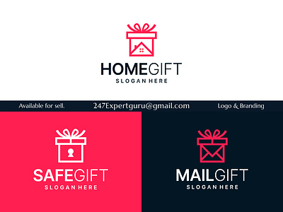 Set of gift box logo design template graphic design 3d animation branding graphic design logo motion graphics ui vector logo design