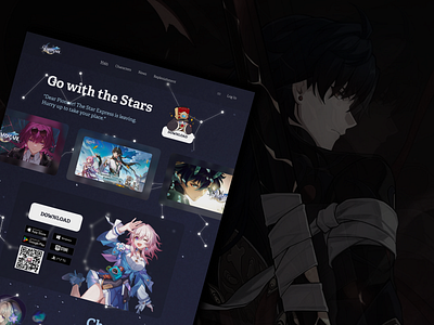 Design concept for the game Honkai: Star Rail design design concept graphic design home page honkai star rail stars ui ux