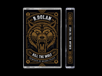 B.Dolan - Kill The Wolf Cassette adobe adobe illustrator creative design graphic design hip hop illustration music ornate packaging rap tape cassette type vector wolf