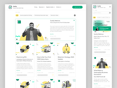 Subify Blog Page redesign ui