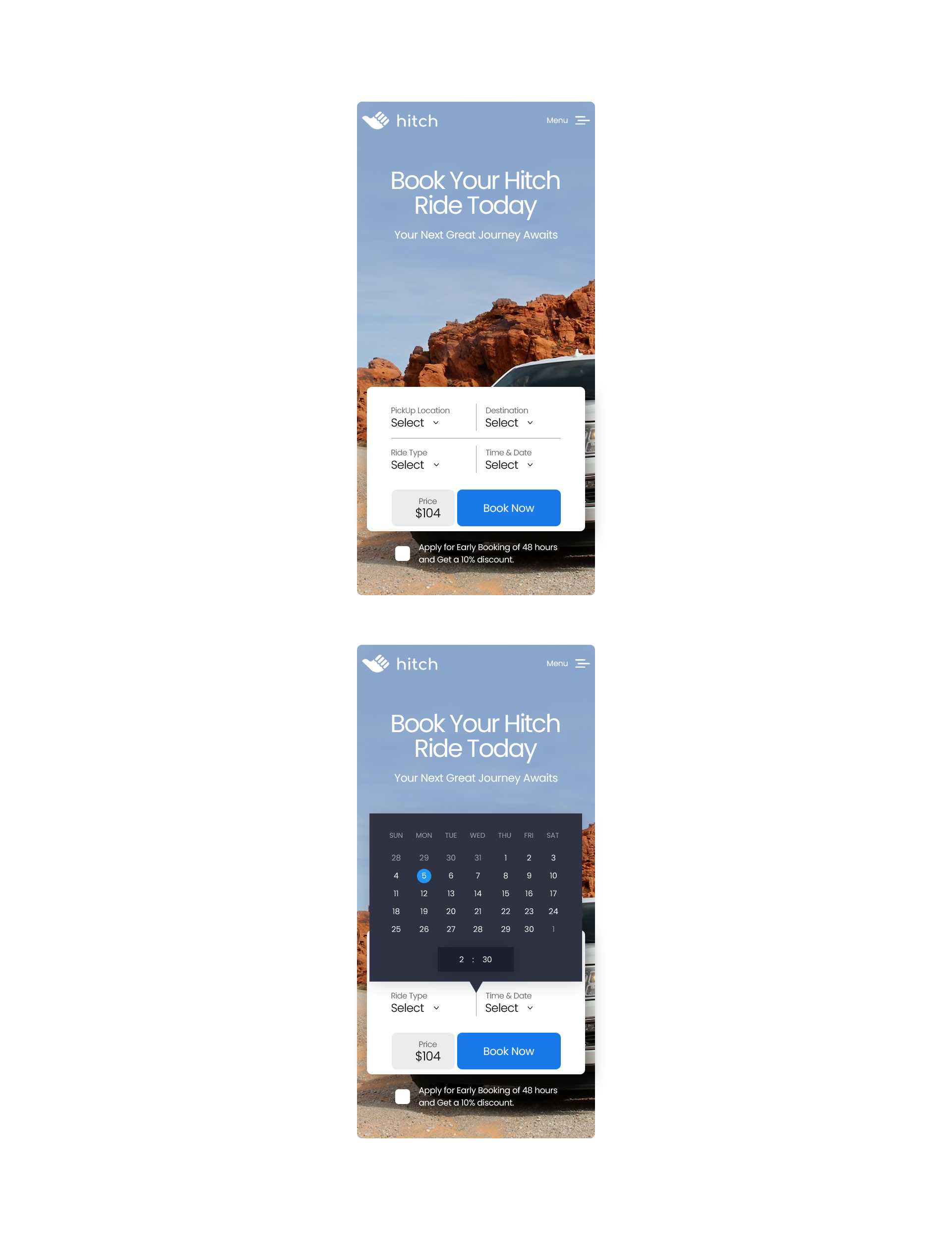 🚗Rideshare Mobile Application UI Design application automotive booking branding calender car careem clean form minimal mobile rideshare travel uber ui
