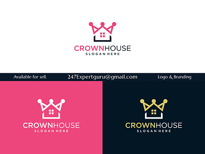 Crown logo design template with building house graphic design 3d animation branding graphic design logo motion graphics vector logo design