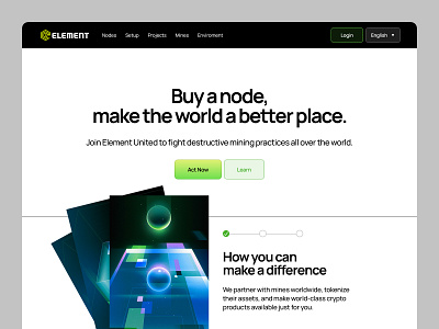 Nodes Crypto Landing Page clean landing page web design