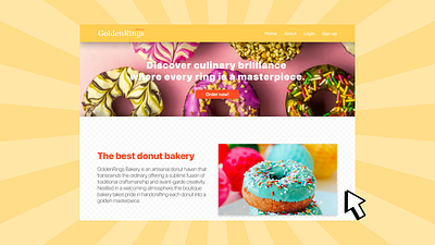 GoldenRings bakery website web design branding canva dailyui figma graphic design ui uiux webdesign