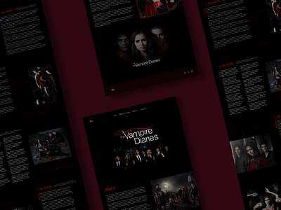 Longread about the serias "The Vampire Diaries" black design graphic design longread red serial the vampire diaries ui ux