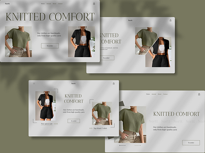 Design concept for the shop knitted clothes clothes design design concept graphic design hacks home page knitted knitted clothes minimalism ui ux