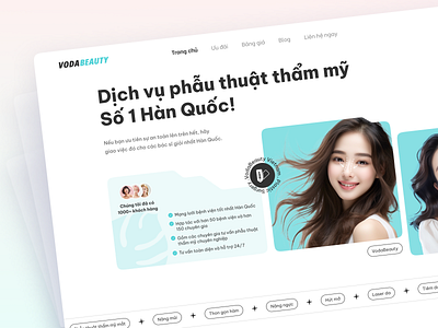 Landingpage Cosmetic Surgery💄💅 - Thẩm mỹ Hàn Quốc app beauty beautylandingpage branding cosmetic cosmetics design graphic design illustration landing landingpage landingpages logo surgery surgery clinic typography ui ux vector