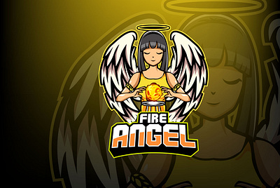 Fire Angel Mascot Logo Design branding design fire angel graphic design illustration logo mascot logo design typography ui ux vector web design