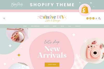 Shopify Theme Pastel blog pixie canva shop banners digital product shop ecommerce template ecommerce themes online boutique online store pastel shopify pastel website design shopify design shopify template shopify theme shopify theme pastel small business web design website template website theme