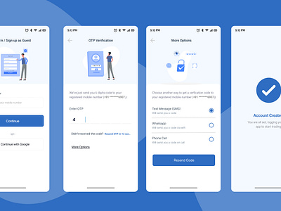 Sign Up Screen accountcreation accountsetup callotp dailyui firsttimeuser mobiletrading multifactorlogin otpmethods otpverification passwordlesslogin phonesignup receiveotpoptions registeration smoothonboarding smsotp tradingaccount tradingapp useronboarding verificationoptions whatsappotp