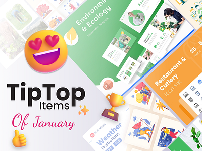 Premast - TipTop Items of January 🌟 🚀 icons illustration medical restauranticons templates weatheractivity