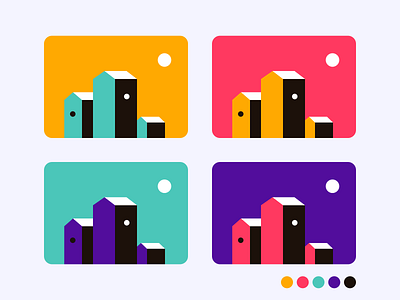 Colors Game 😎 building city colors design illustration moon palette shapes sketchapp