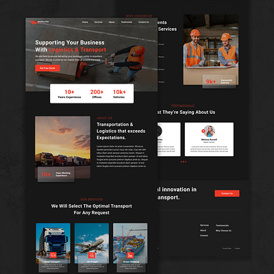 Transport & Logistics Website design graphic design ui ux website