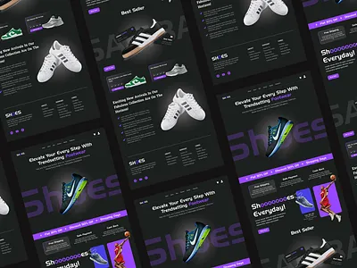Shoes Web App - Self Exploration Project app ecommerce exploration illustration landing page shoes ui ux web app