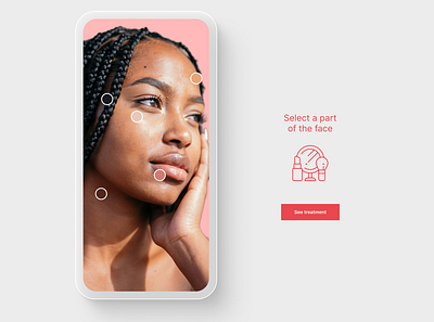 Face map app application beauty brand button color dailyui dots face face map feature identity map mapping solution website