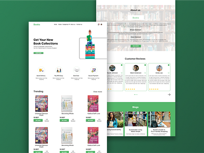 Book store web design app design book book shelf design figma landing page library page design store ui uiux design ux web design