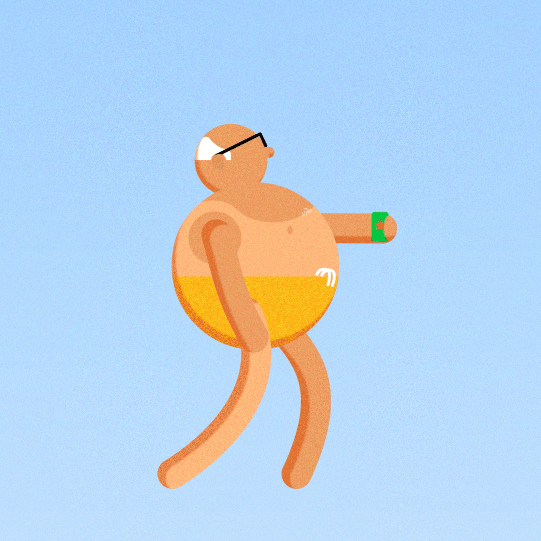 Little uncle with the beer in his hand animation motion graphics