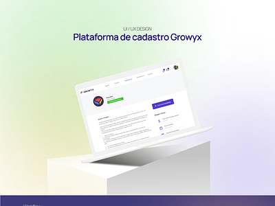 Plataforma de cadastro Growyx cadastro crm ui ux