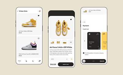Kickz Store app design ecommerce estore minimal mobile mobile app payment shoes shop store ui ux