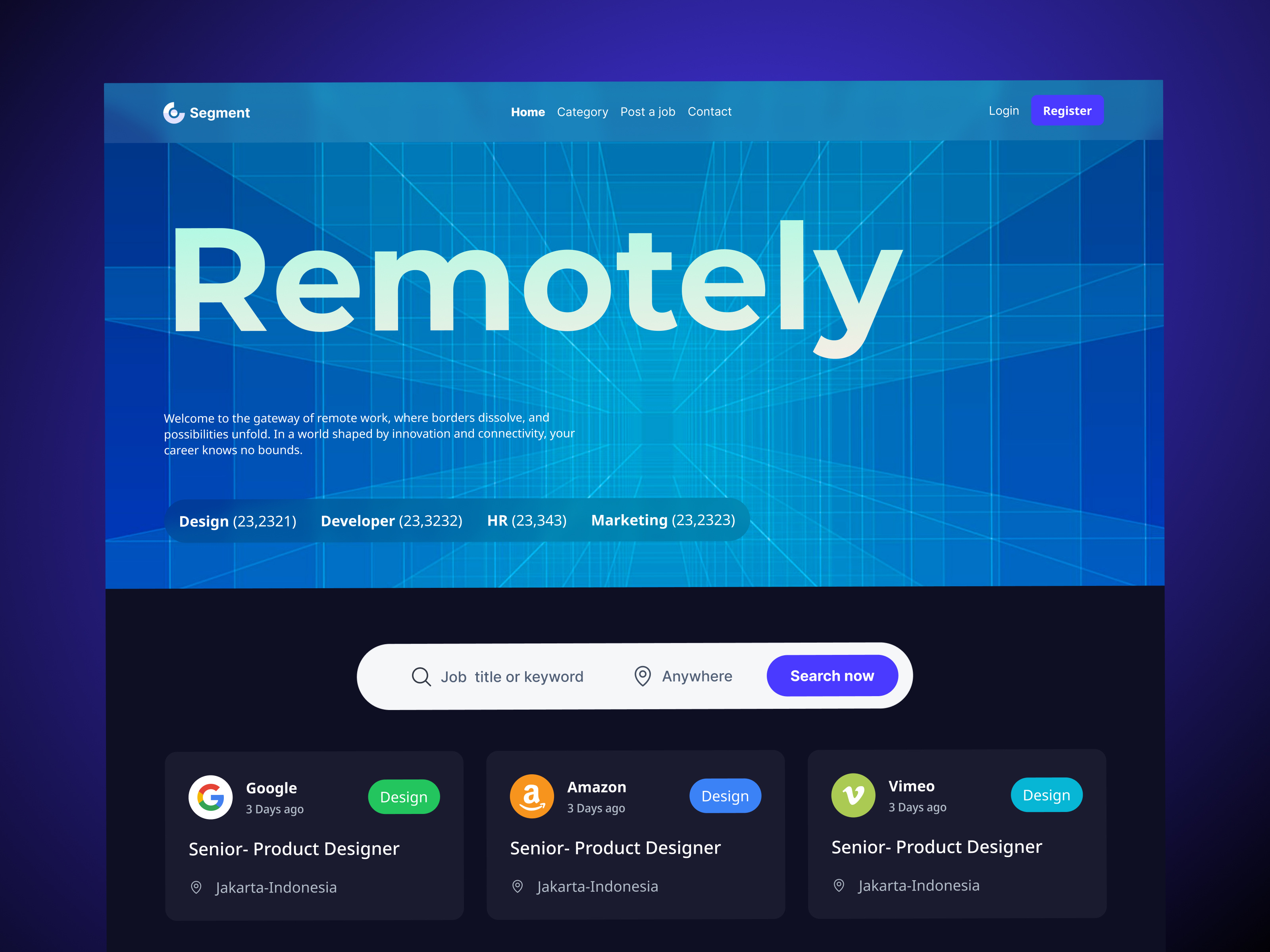 Remote Job Website Design UI UX by Mostafizur Rahaman on Dribbble