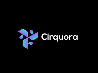 Cirquora branding gradient logo graphic design illustration logo