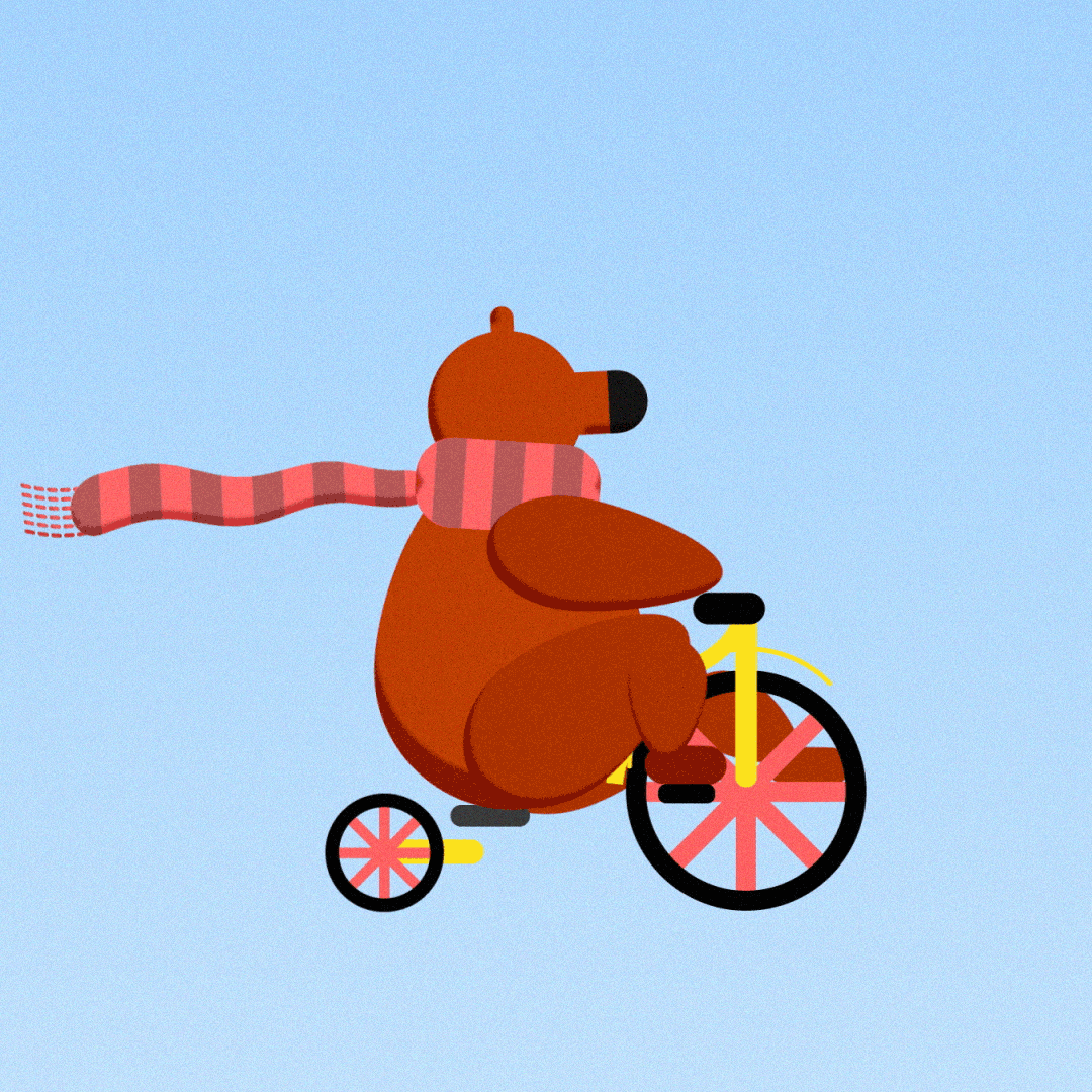 Bear cycling around.. animation motion graphics