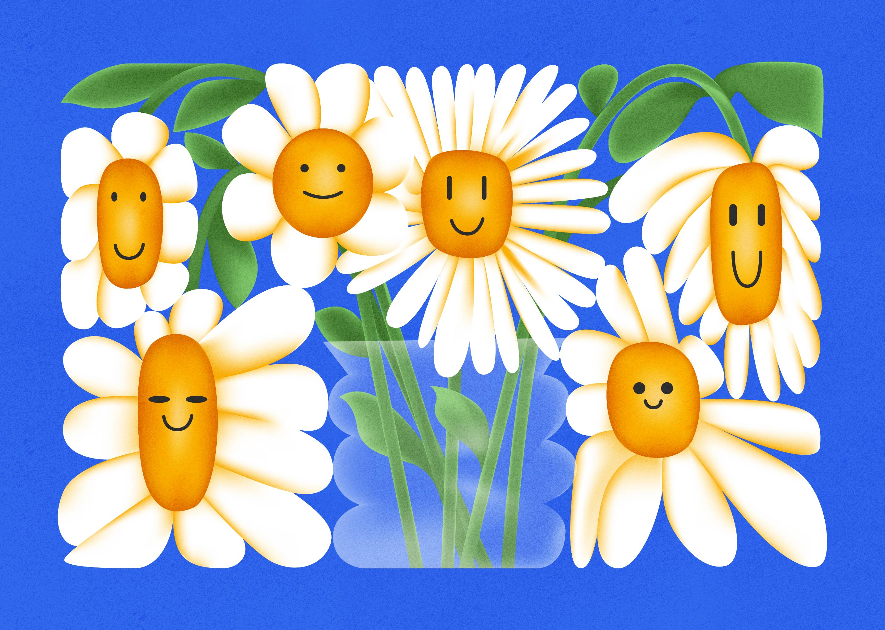 Daisies character design daisy design flowers graphic design illustration ui vector