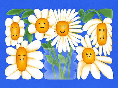 Daisies character design daisy design flowers graphic design illustration ui vector