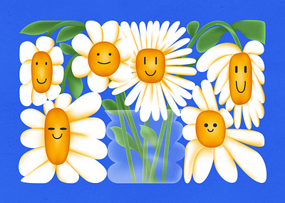 Daisies character design daisy design flowers graphic design illustration ui vector