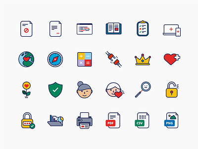 Sympa Iconography 2d branding colourful design icons icons set illustration playful