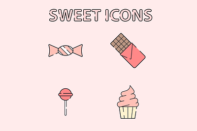 Cute Sweets Icons icon vector