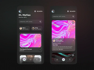Favorites screen android application appmarketplace clean design detail dribbble favorites home ios marketplace menubar nft nfts profileuser search store ui uiux user