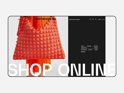 Miyake animation design miyake shop ui uprock ux