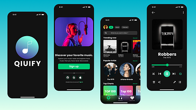 Qiuify Music Player App graphic design ui