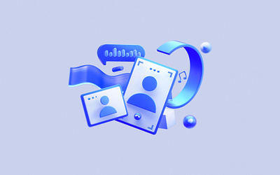 Chat online 3D ICON 3d blue branding c4d chat glass graphic design ui voice