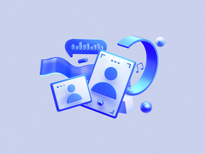 Chat online 3D ICON 3d blue branding c4d chat glass graphic design ui voice