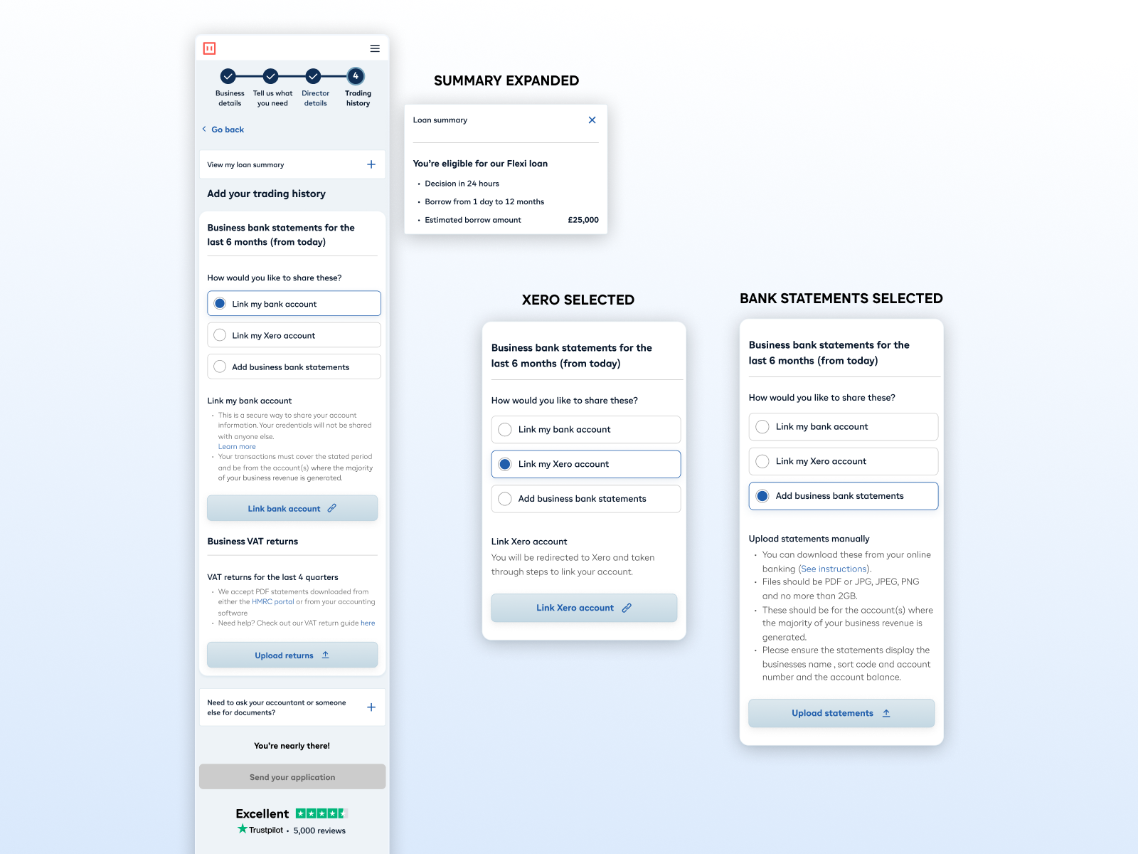 Trading history page by Peter for iwoca on Dribbble
