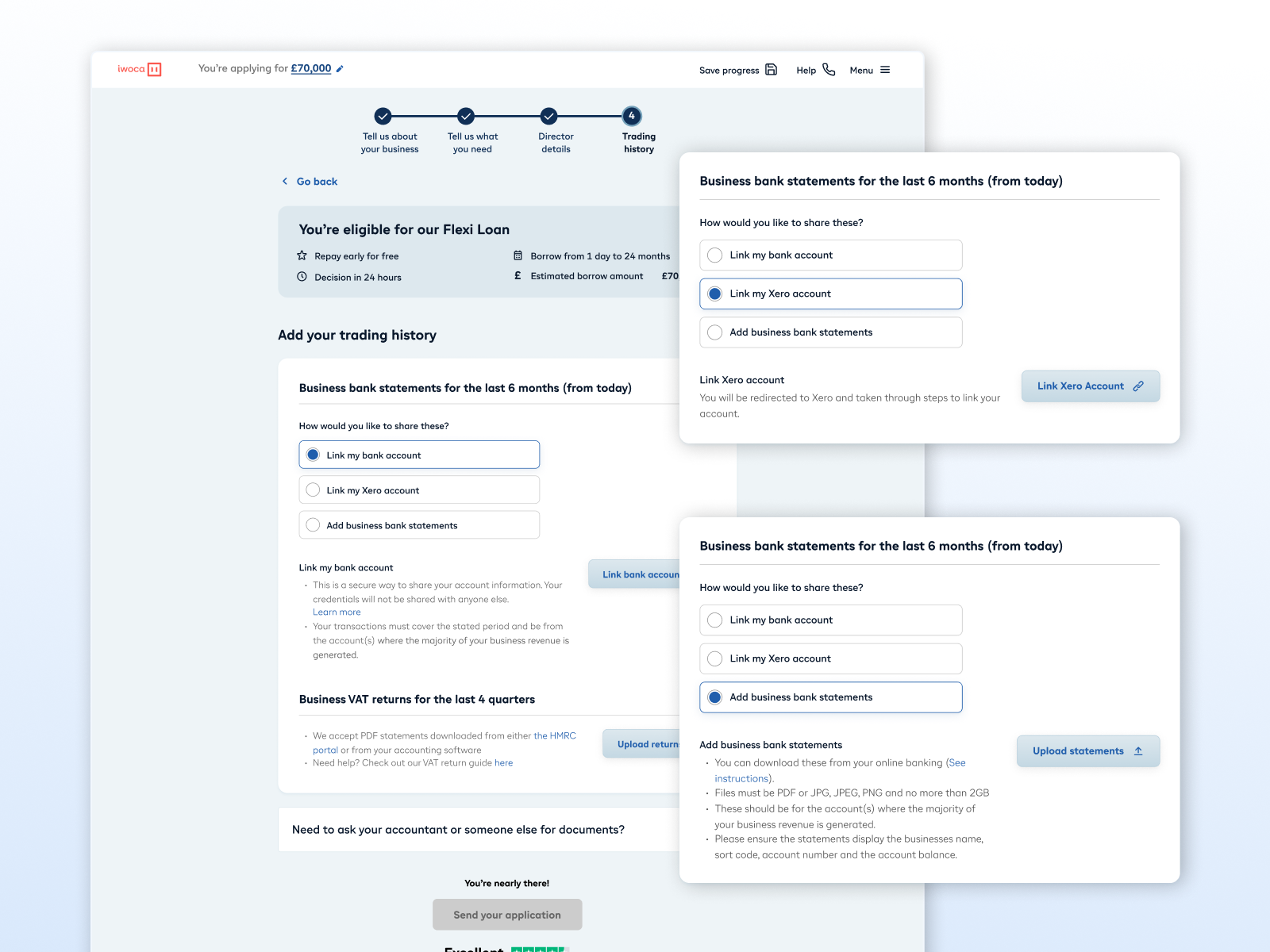 Trading history page by Peter for iwoca on Dribbble