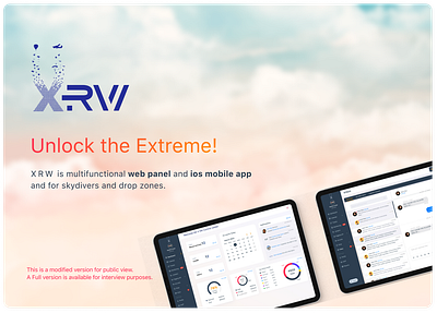 XRW, Unlock the Extreme! crm mobileapplication sportsapp ui ux