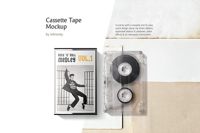 Cassette Tape Mockup aged analogue box casset cassete cassette cassette tape cassette tape mockup compact data media mixtape mock up mockup music record sound tape white