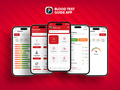 Blood Test Guide App app design application blood blood test design guide guide app testing ui ui concepts ui ux