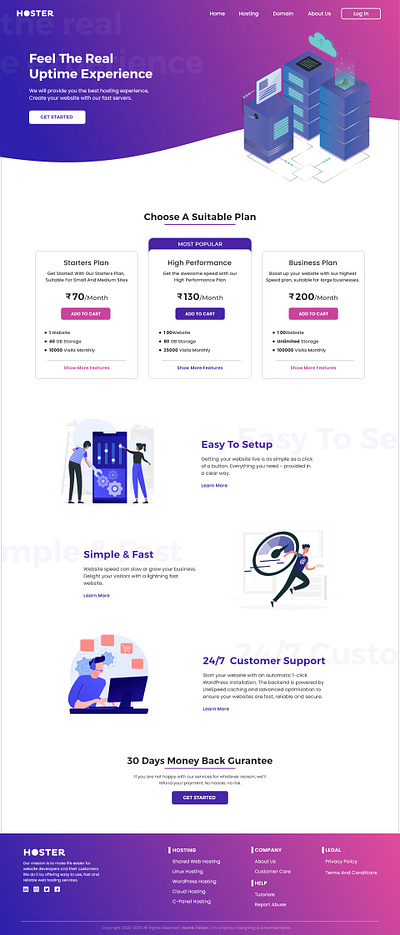 Clean UI design for a Hosting company.. graphic design ui website design