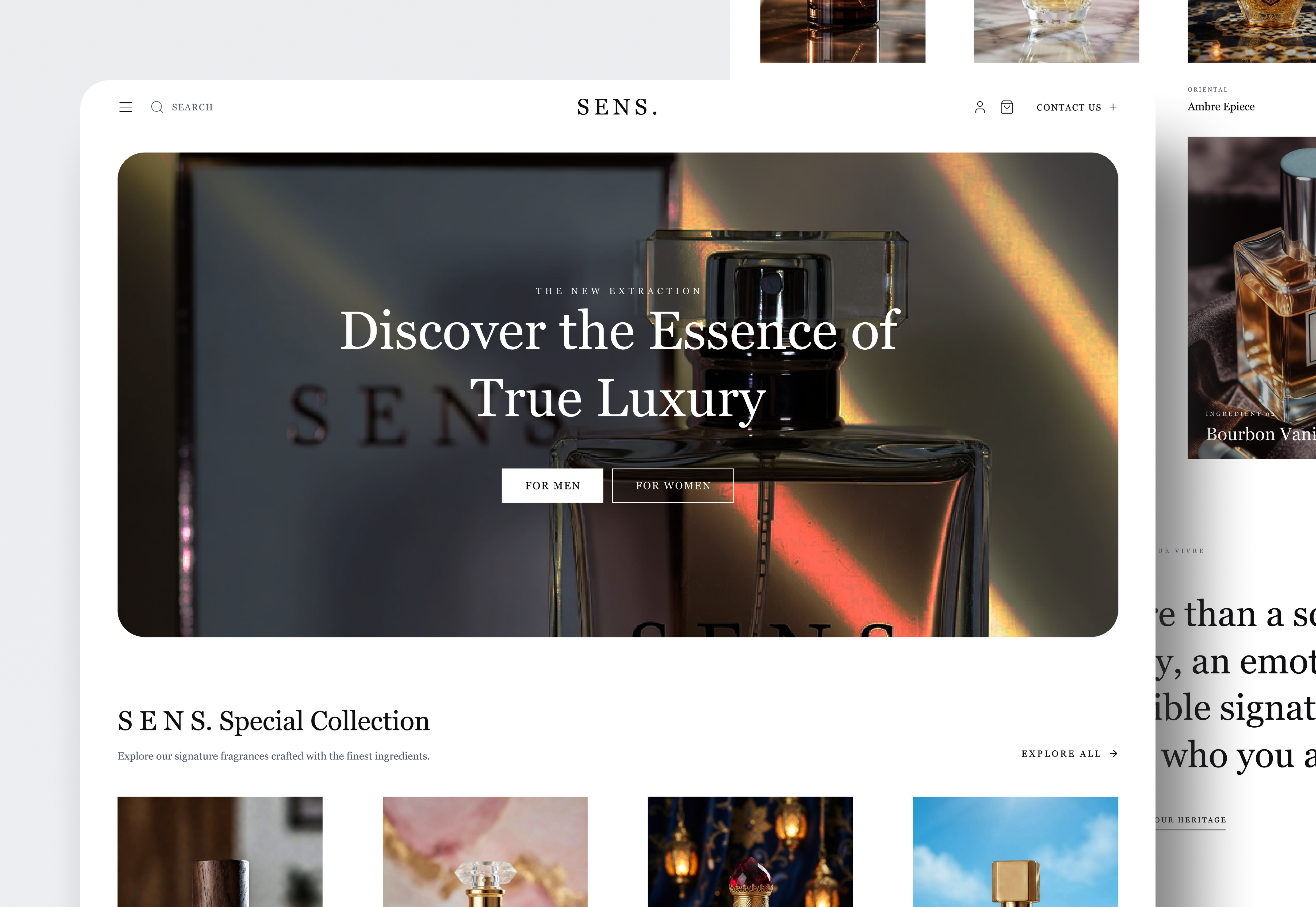 E-Commerce Website UI/UX Design branding case study clean design ecommerce figma graphic design landing page logo luxury minimal modern ui motion graphics perfume product page ui ui design ui ux ux design web design website design