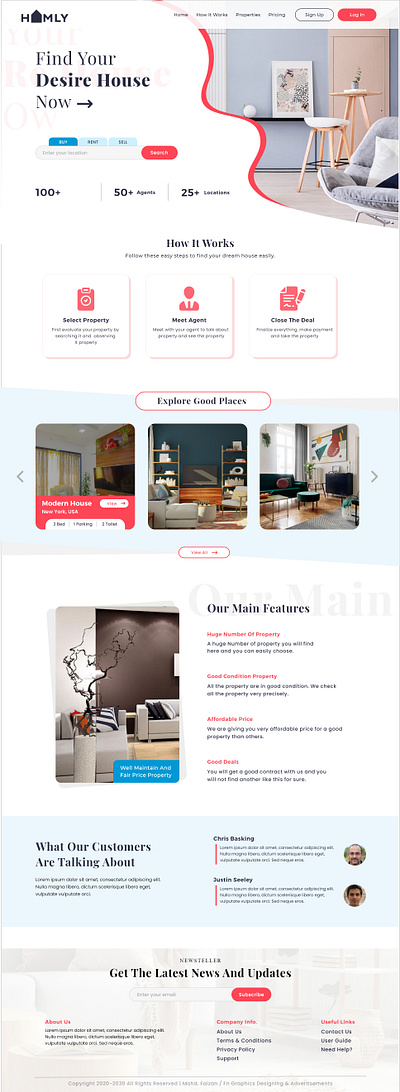 Neat UI design for a real estate business.. graphic design real estate ui design ui web designing website design