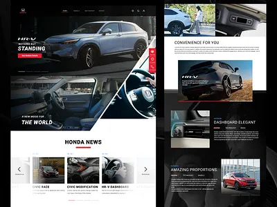 Honda Landing Page automotive car dark mode honda landing ui website