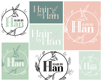 Hair By Han Logo adobe beauty cosmetology creative graphic design hair logo minimal scissors vector