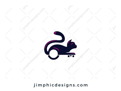 Cat Key Logo branding cat design graphic design key logo pet realty vector